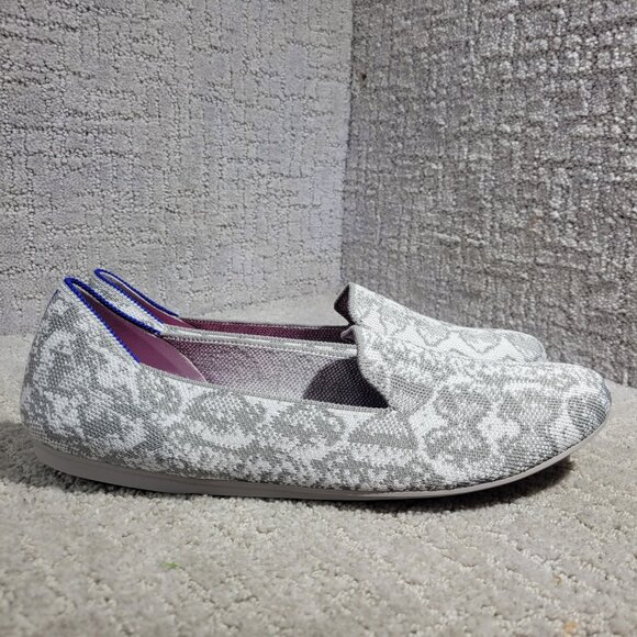 Rothy's The Loafer Women's Size 10.5 US Grey Snake Round Toe Slip on Flat Shoes - Picture 5 of 11